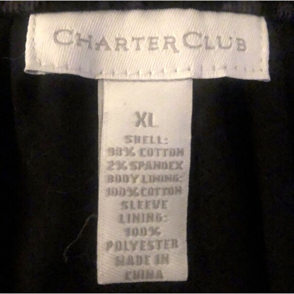 Charter Club Corduroy Jacket Womens 1X Black Red Dark Floral Velvety Button Up - Picture 14 of 15